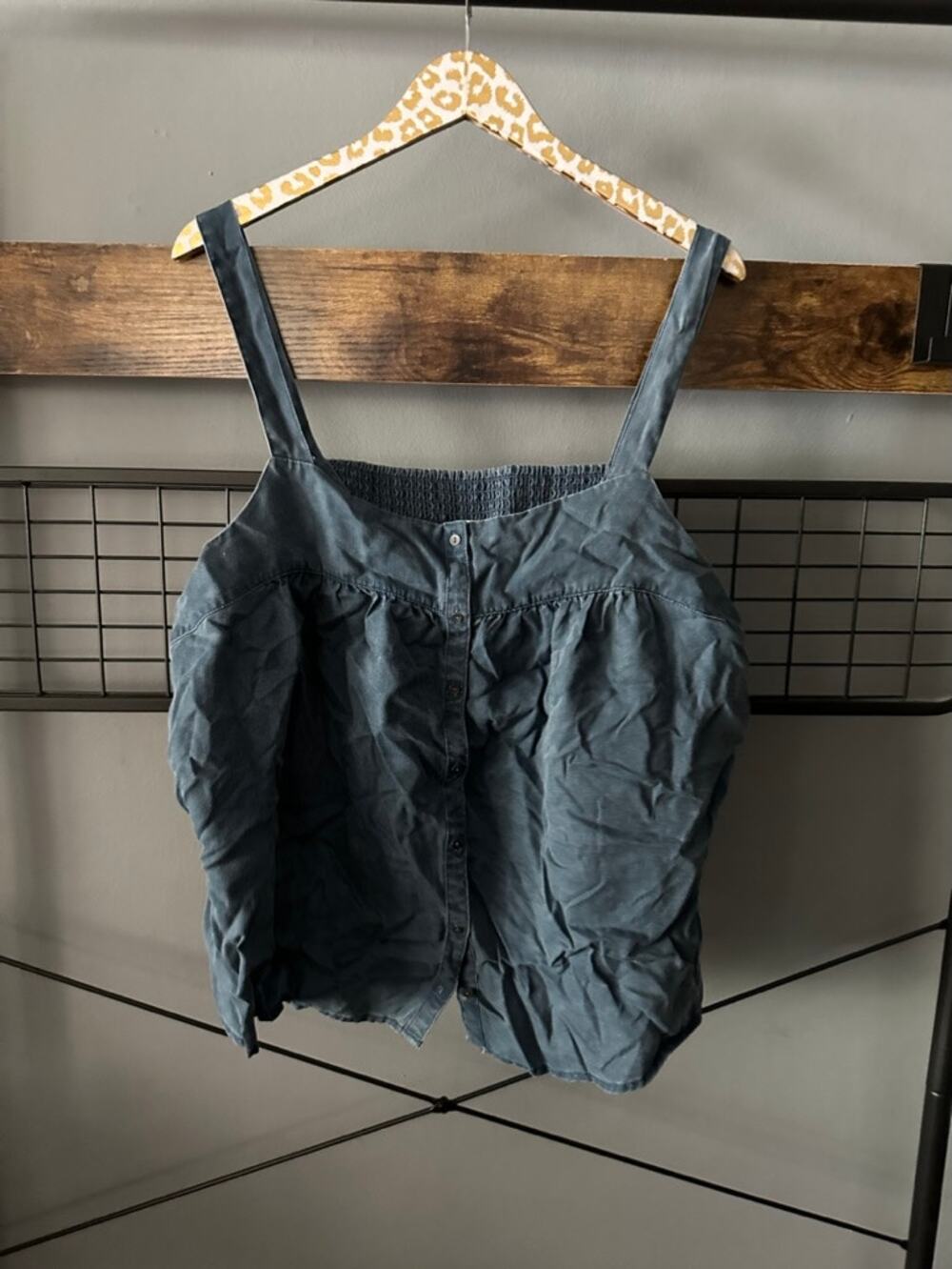 Old Navy Blue Cropped Blouse | Size XXL